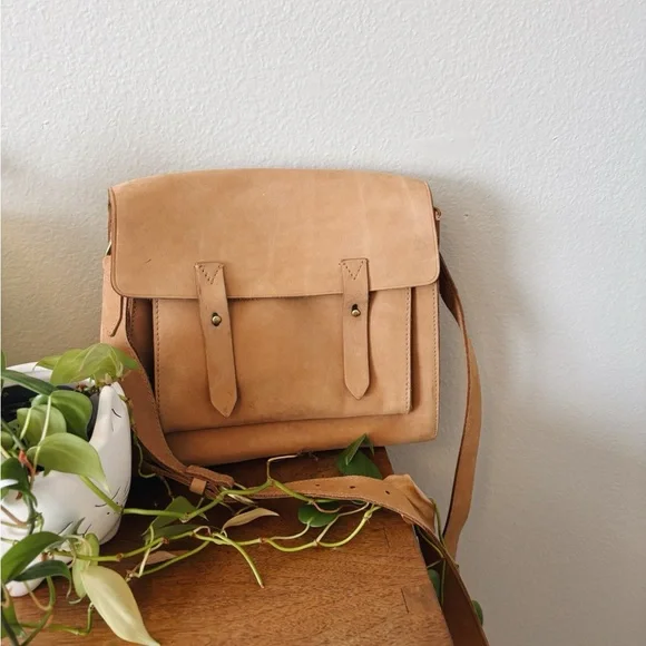 Madewell | RARE Essex vintage brown leather satchel crossbody bag - Picture 1 of 14